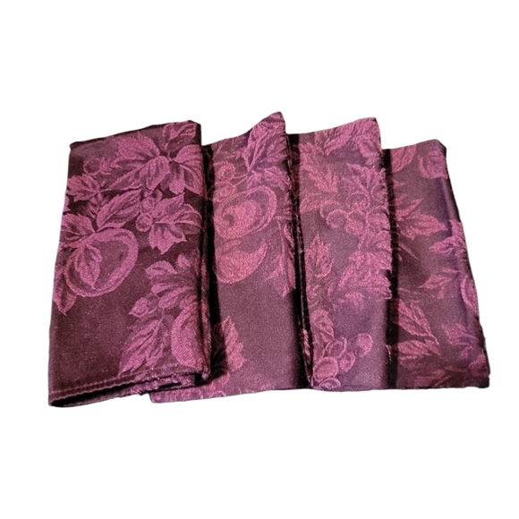 Ralph Lauren BOUNTIFUL WINE napkins set/4~retired pattern - Picture 1 of 4